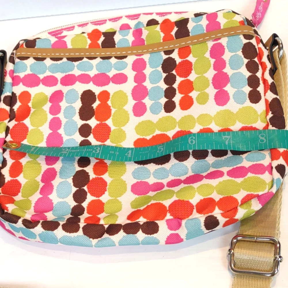 Lily Bloom Multi-Color Polka Dot Crossbody Purse Karma Bloom Fabric Initial 